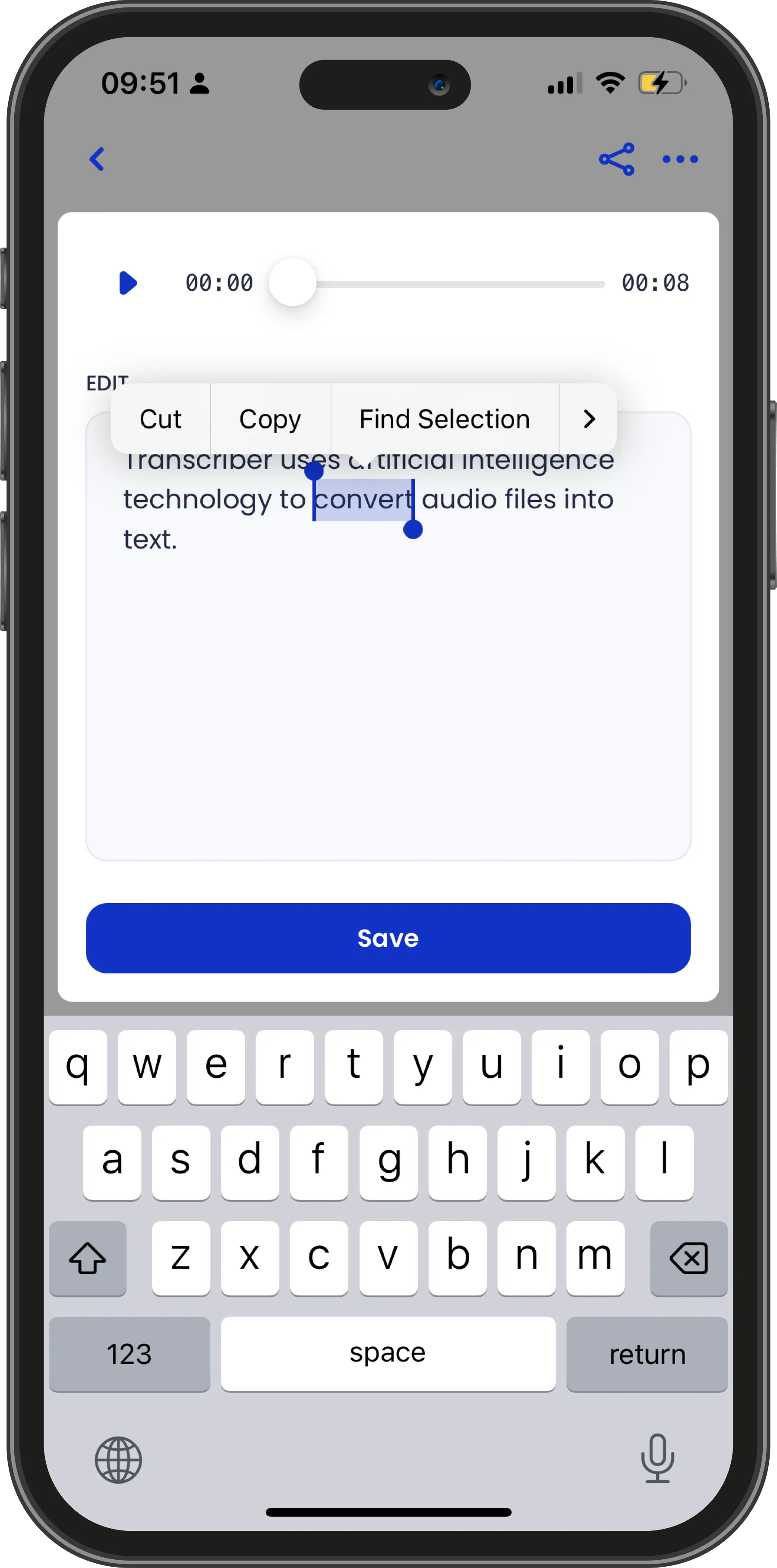 Editing a transcript in Transcriber