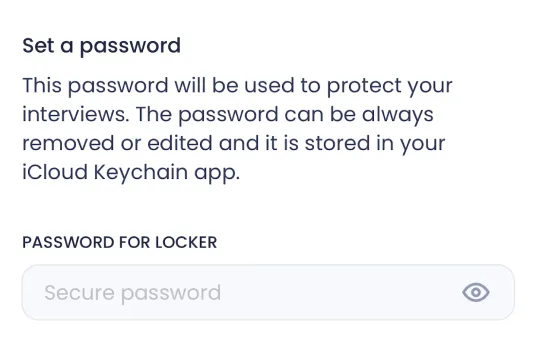 Locking an individual interview with Face ID