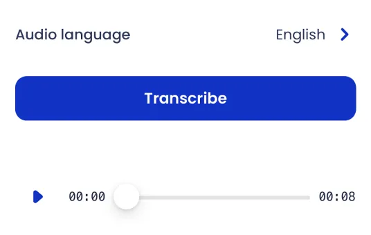 A transcript being generated from an audio recording