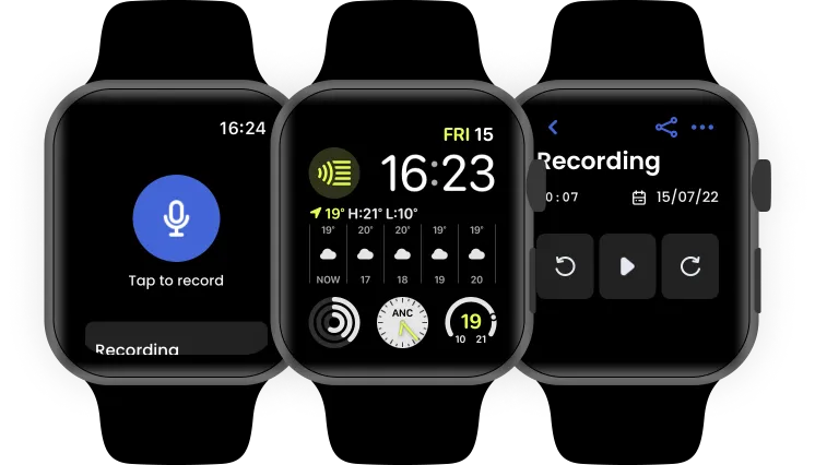Transcriber running on Apple Watch